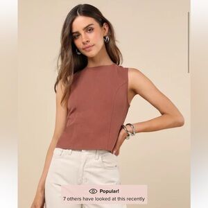 Lulu's Orange Sleeveless Crop Tank Top